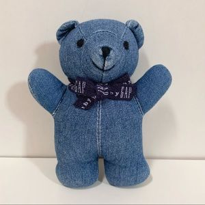 Vintage 90s denim gap teddy bear baby rattle